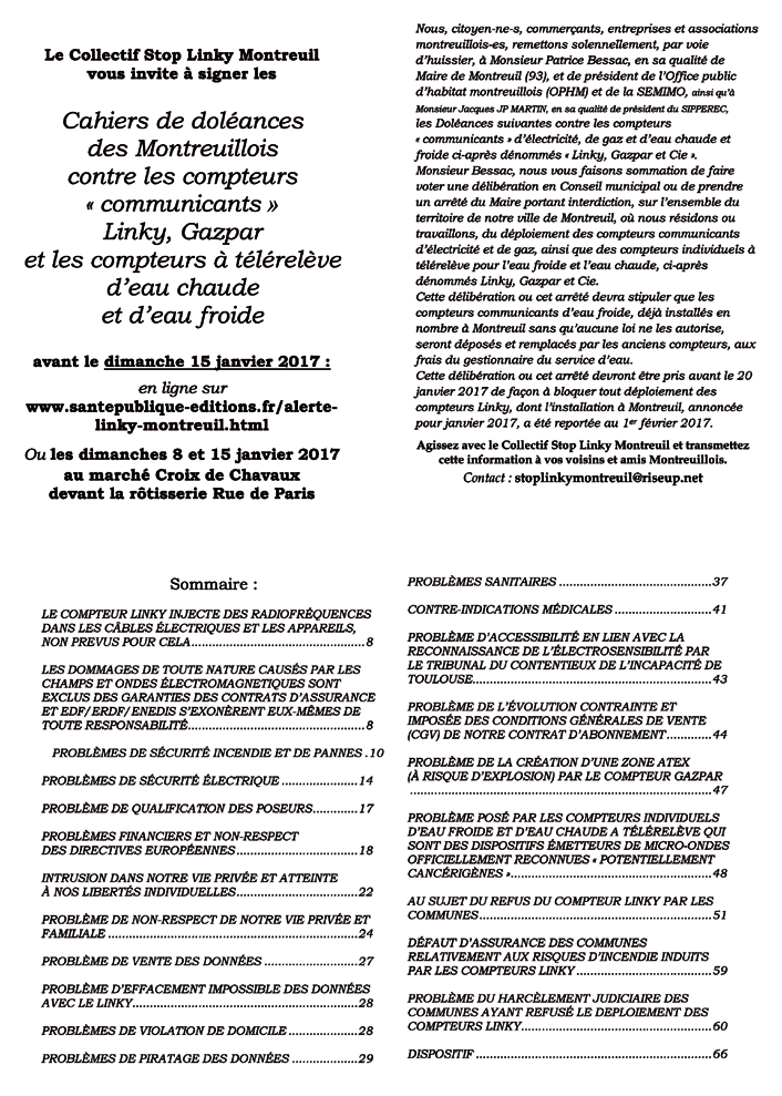 Flyer presentation cahiers dolances des Montreuillois